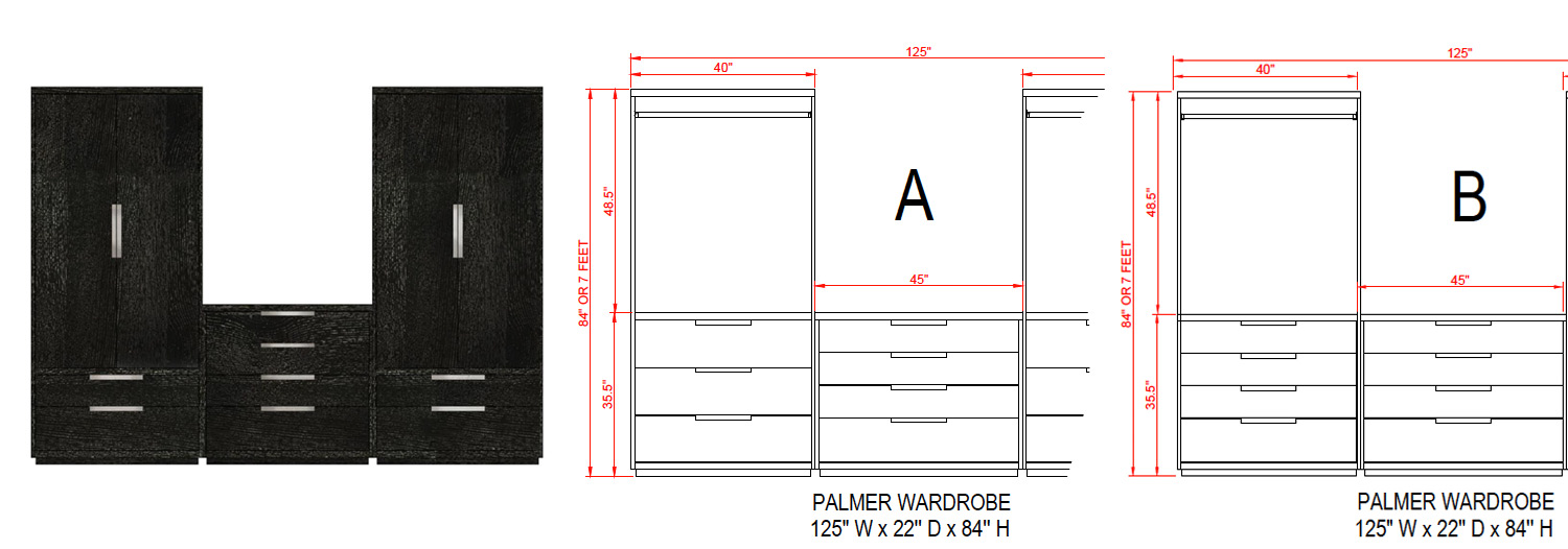 student 3 piece wardrobe system